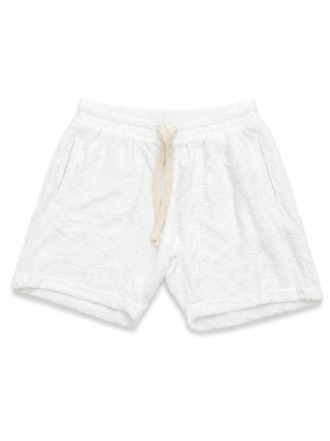 REASON WHITE TEXTURED SHORTS
