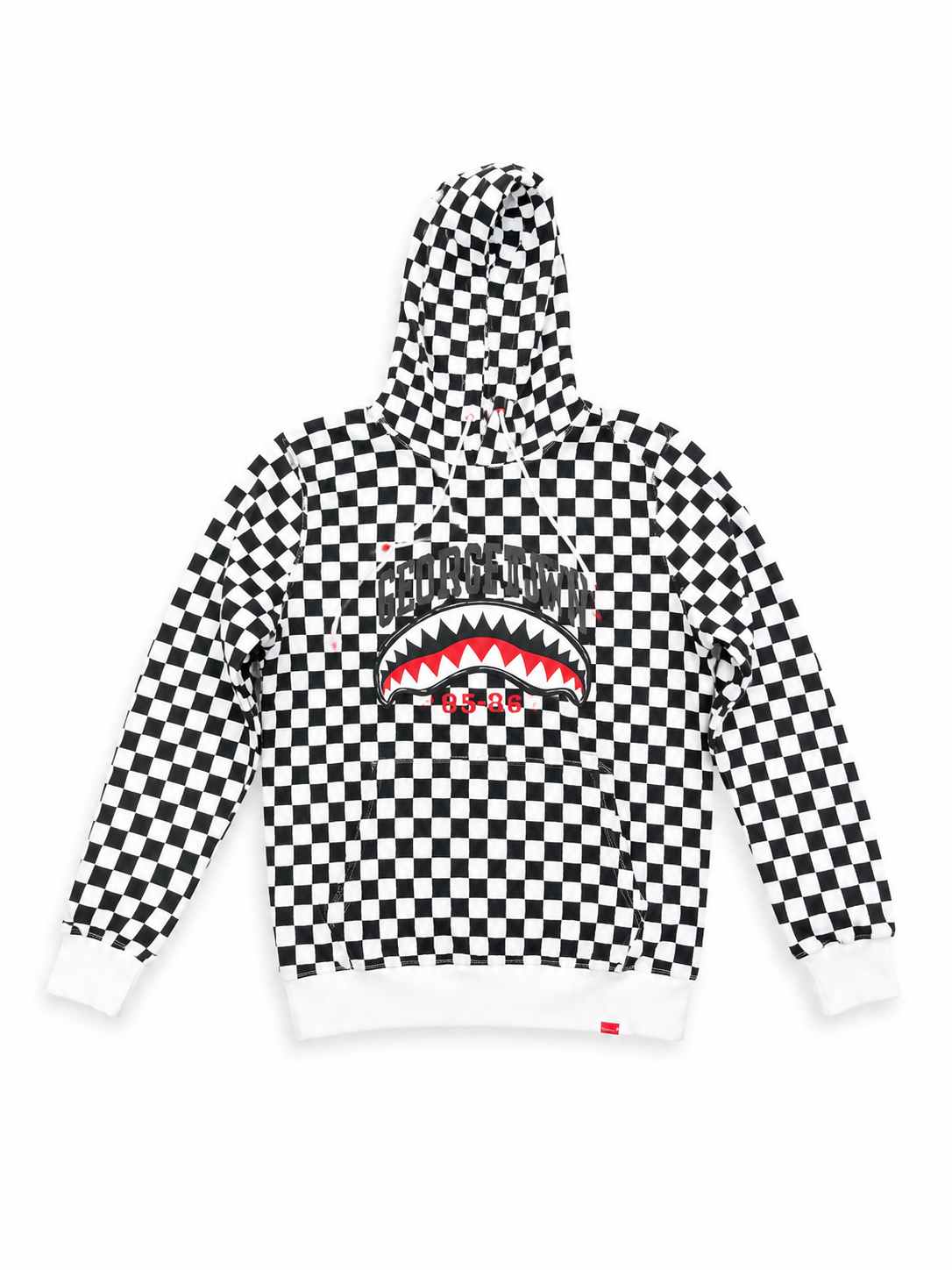 GEORGE V BLACK & WHITE CHECKERBOARD SHARK HOODIE