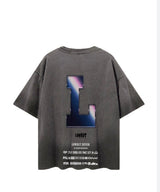 WASHED GREY SKELETON RIDER GRAPHIC T-SHIRT