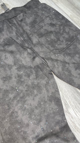 BKYS RHINESTONE VELOUR FLARE PANTS