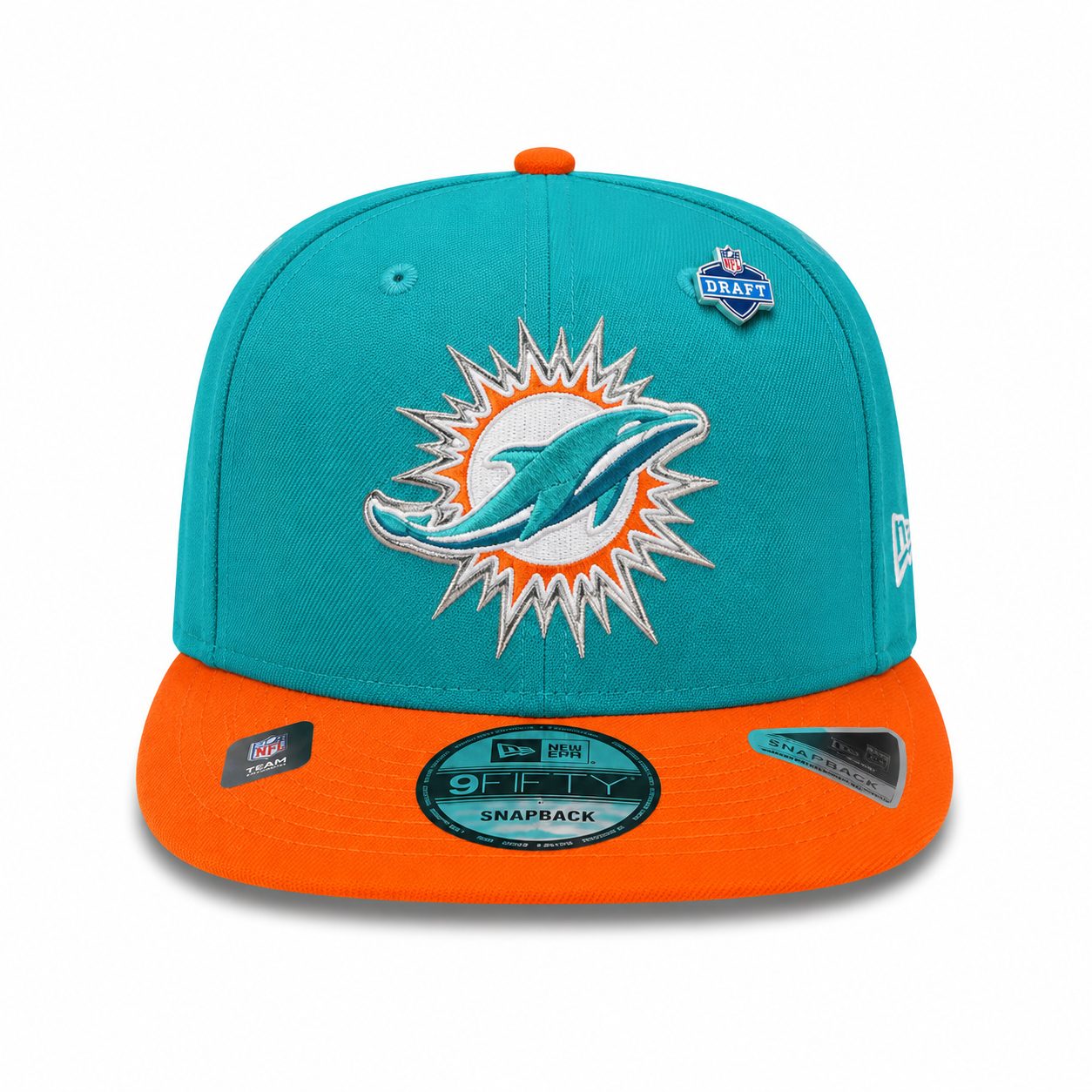 NEW ERA MIAMI DOLPHINS TEAL & ORANGE SNAPBACK CAP
