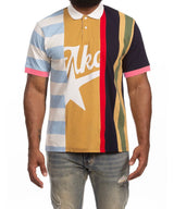 MULTICOLOR STRIPED COLOR BLOCK POLO SHIRT