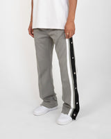 SNAP SIDE STRIPE TRACK PANTS – GREY