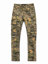 CONCEPT CAMO CARGO ZIPPER JEANS
