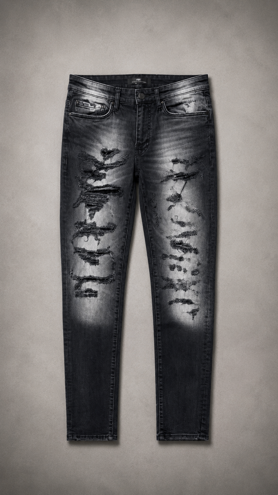 JORDAN CRAIG CHARCOAL DISTRESSED JEANS
