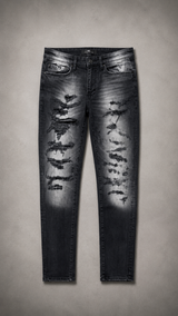 JORDAN CRAIG CHARCOAL DISTRESSED JEANS