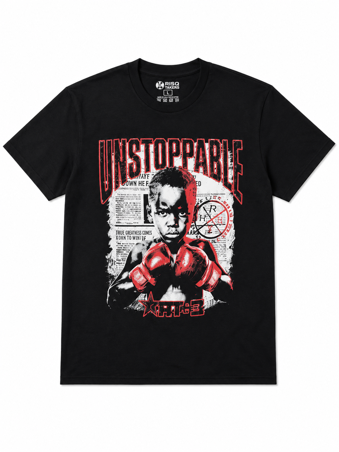 RISQ TAKERS – BLACK UNSTOPPABLE GRAPHIC TEE