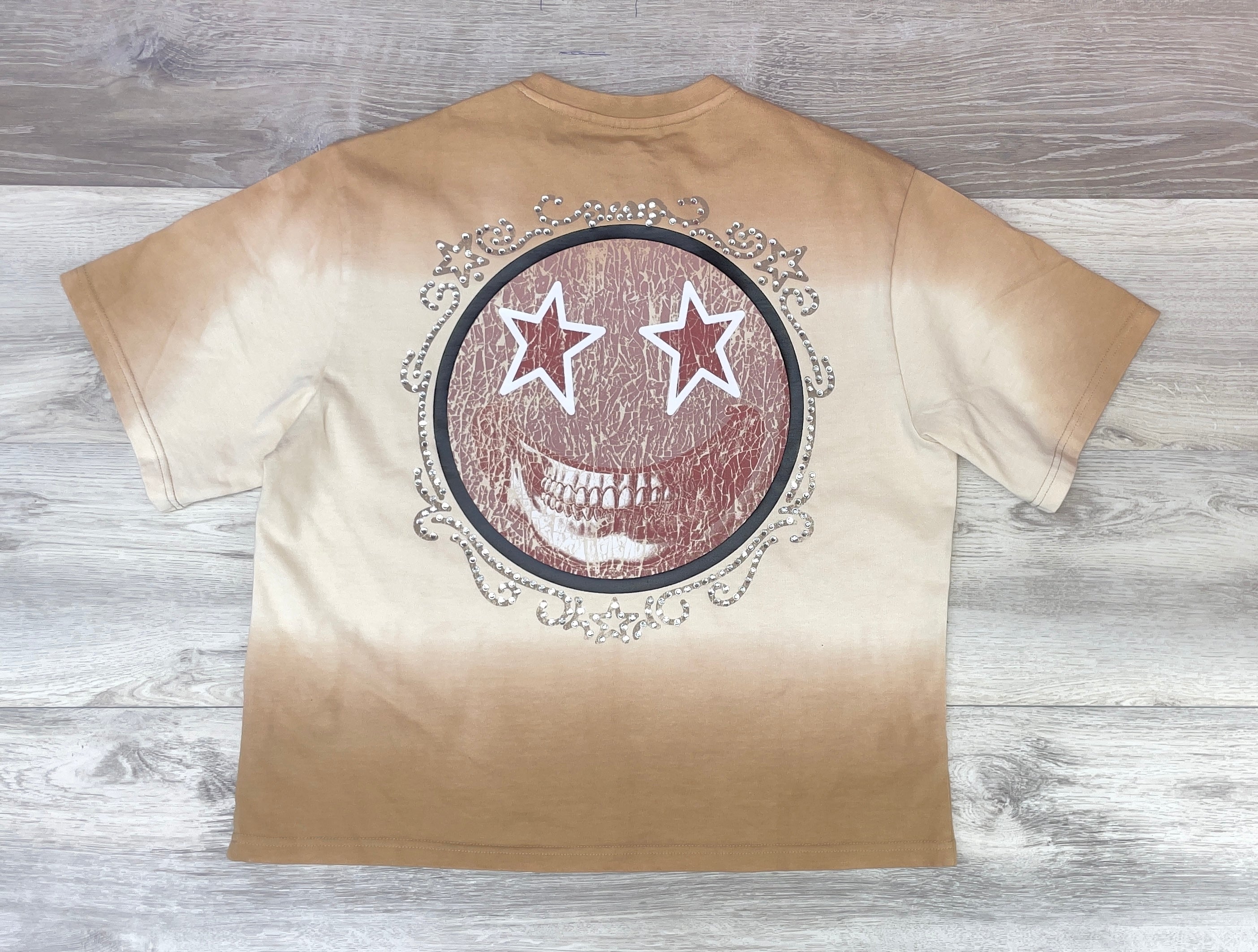 SMOKE RISE REVIVAL TIE-DYE TEE WITH RHINESTONE STARS