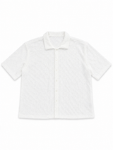 REASON WHITE TEXTURED BUTTON UP SHIRT