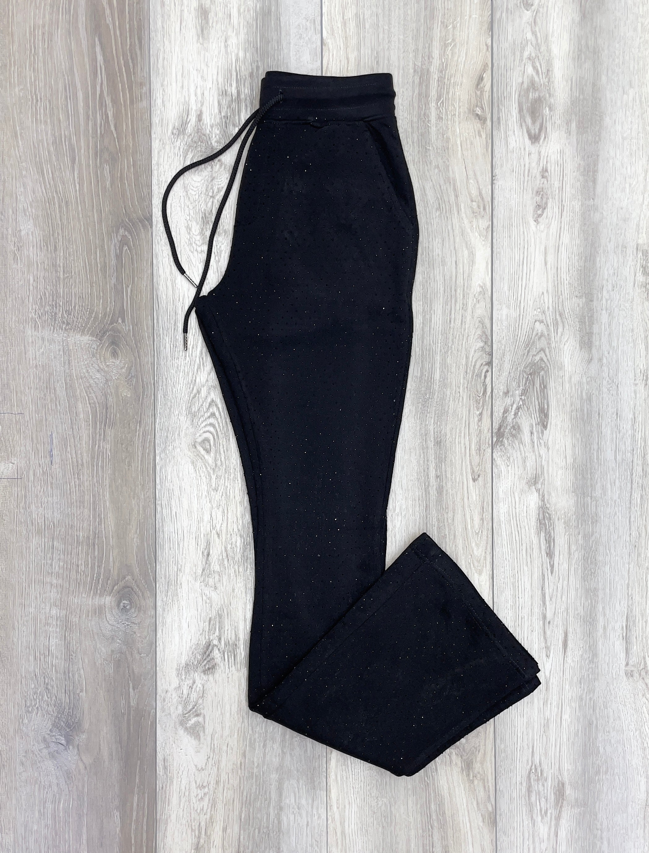 RHINESTONE FLARE SWEATPANTS