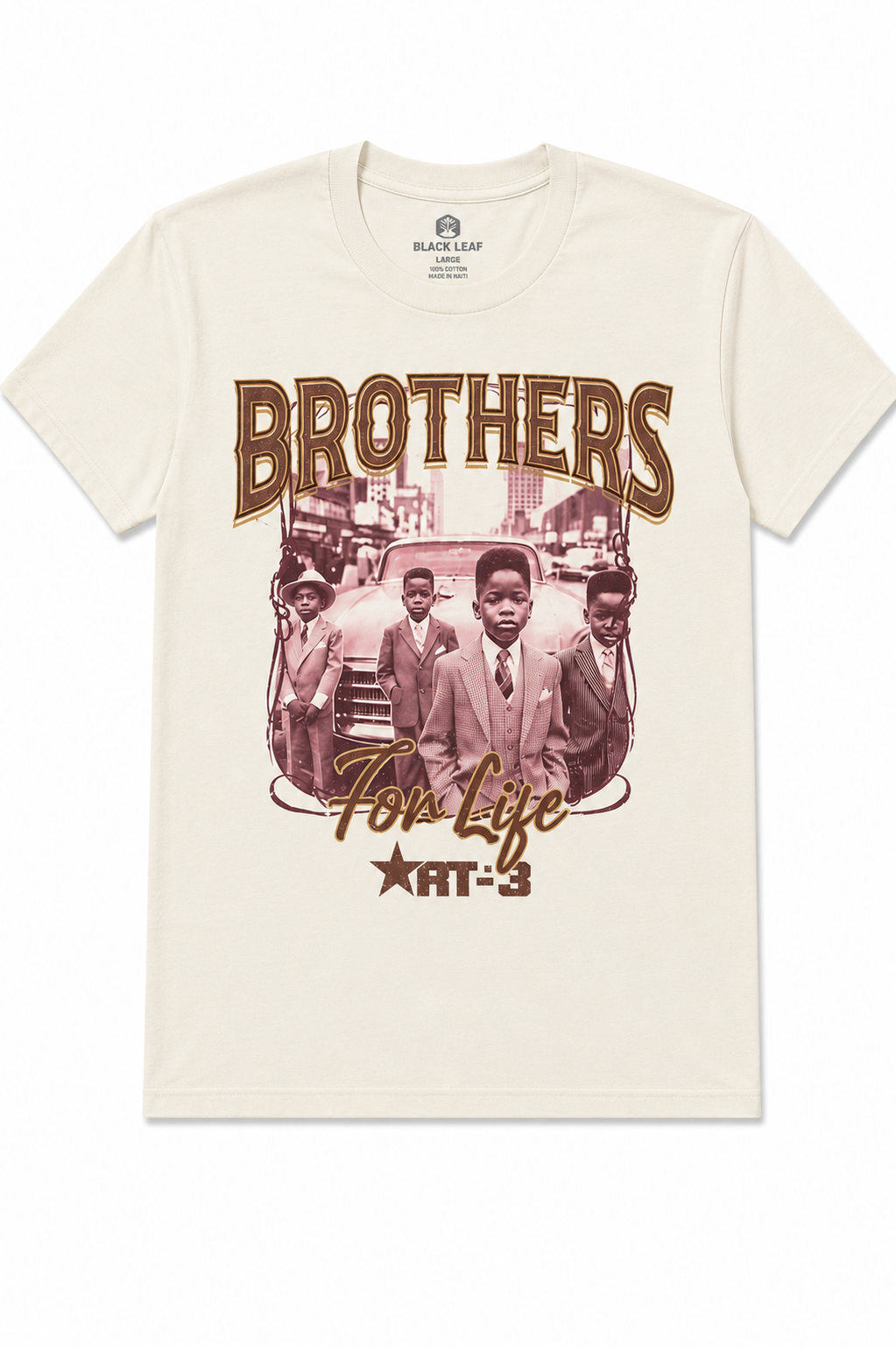 BLACK LEAF – CREAM BROTHERS GRAPHIC TEE