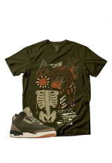 OLIVE GRAPHIC SKELETON TEE