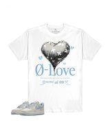 WHITE HEART GRAPHIC PRINT T-SHIRT