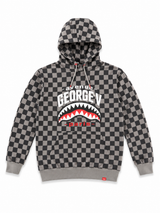 GEORGE V GREY & BLACK CHECKERBOARD SHARK HOODIE