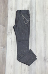 BLACK STUDDED CHAIN PANTS