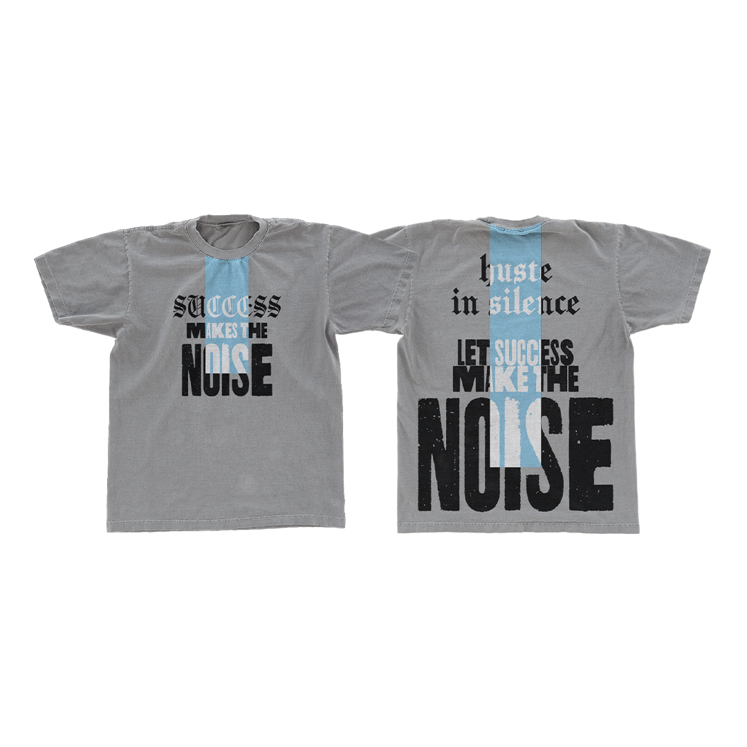 POINT BLANK SUCCESS MAKES THE NOISE GRAPHIC T-SHIRT – GREY
