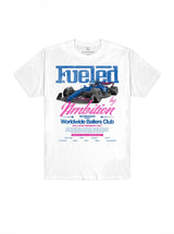 WHITE RACING GRAPHIC PRINT T-SHIRT
