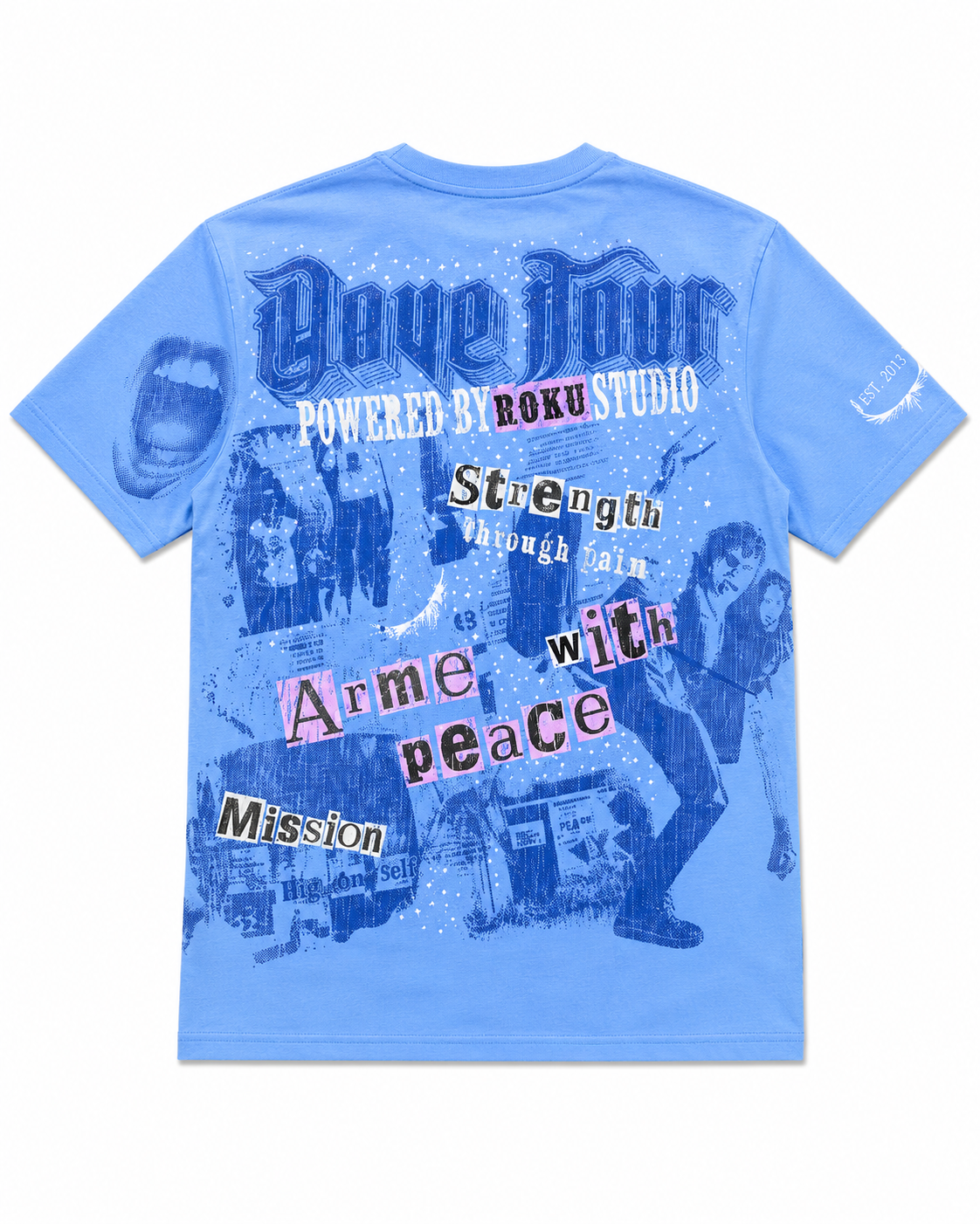 ROKU STUDIO – BLUE GRAPHIC DOVE PRINT TEE