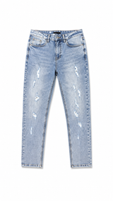 Reason Light Wash Distressed Skinny Jeans