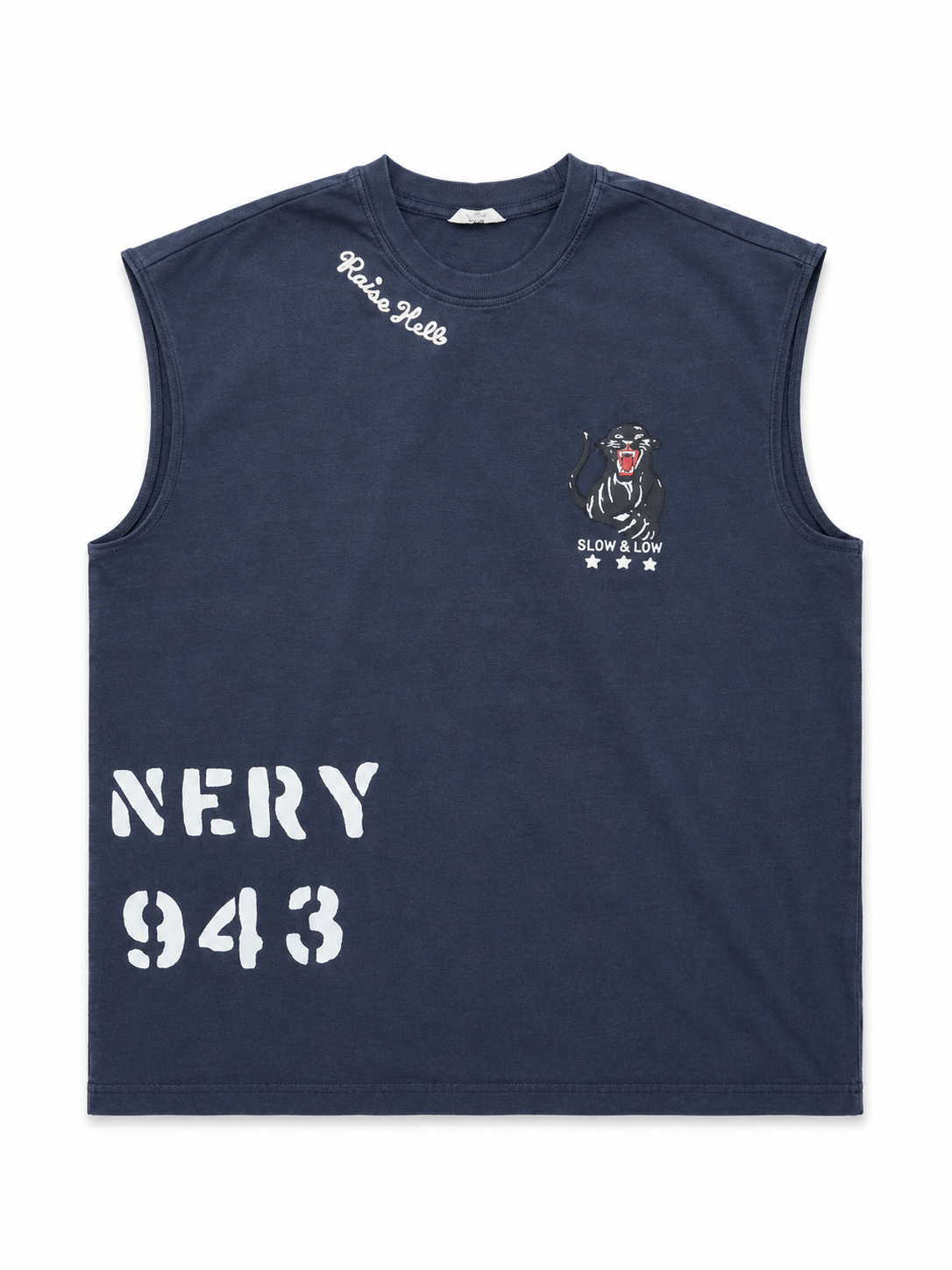 JORDAN CRAIG NAVY GRAPHIC SLEEVELESS TEE