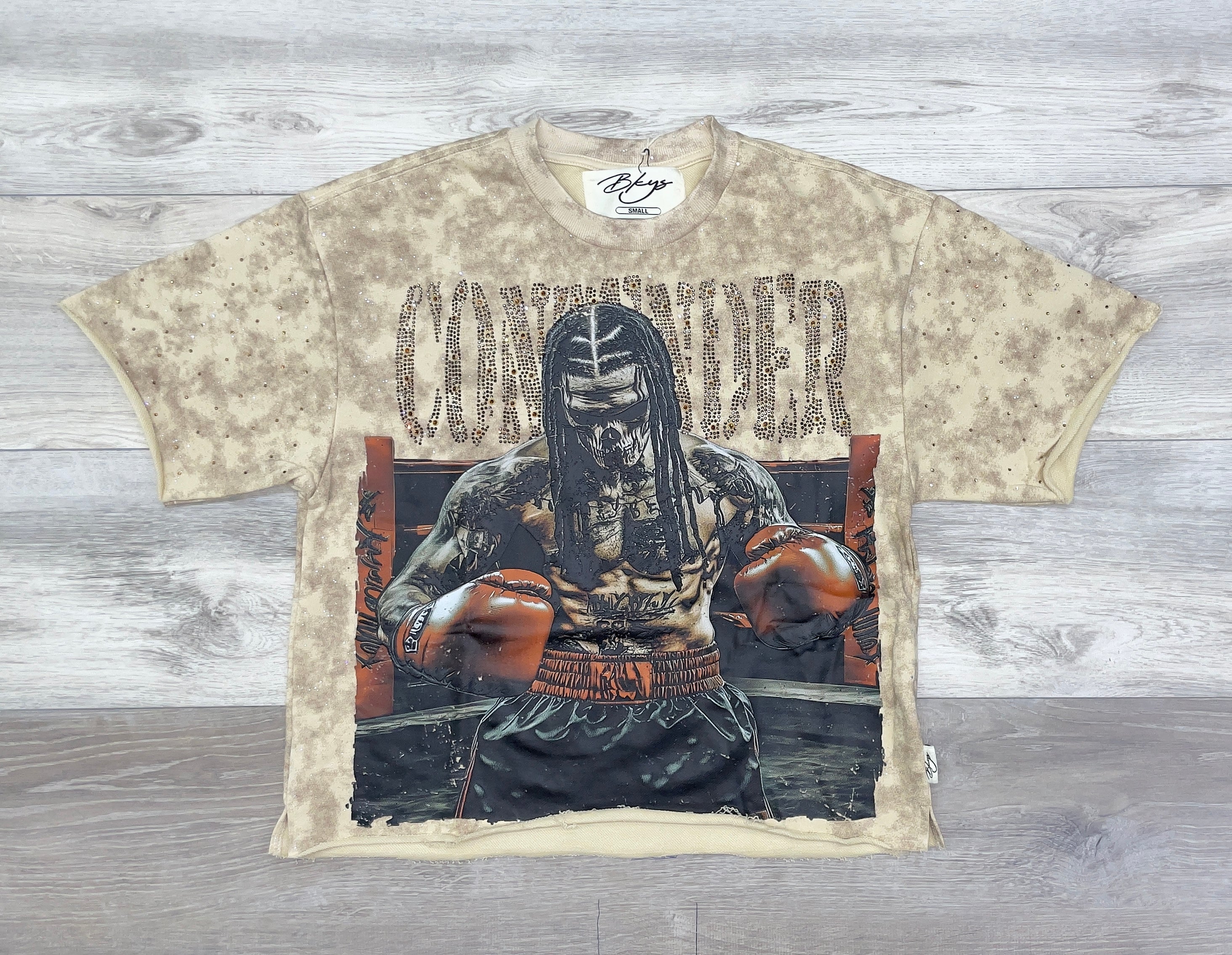 BEIGE BOXING GRAPHIC TEE – BKYS