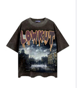 DARK GREY SKULL GRAPHIC T-SHIRT