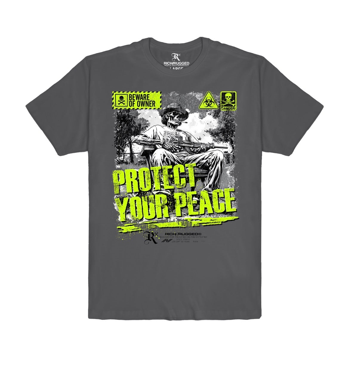 GREY NEON PRINT T-SHIRT