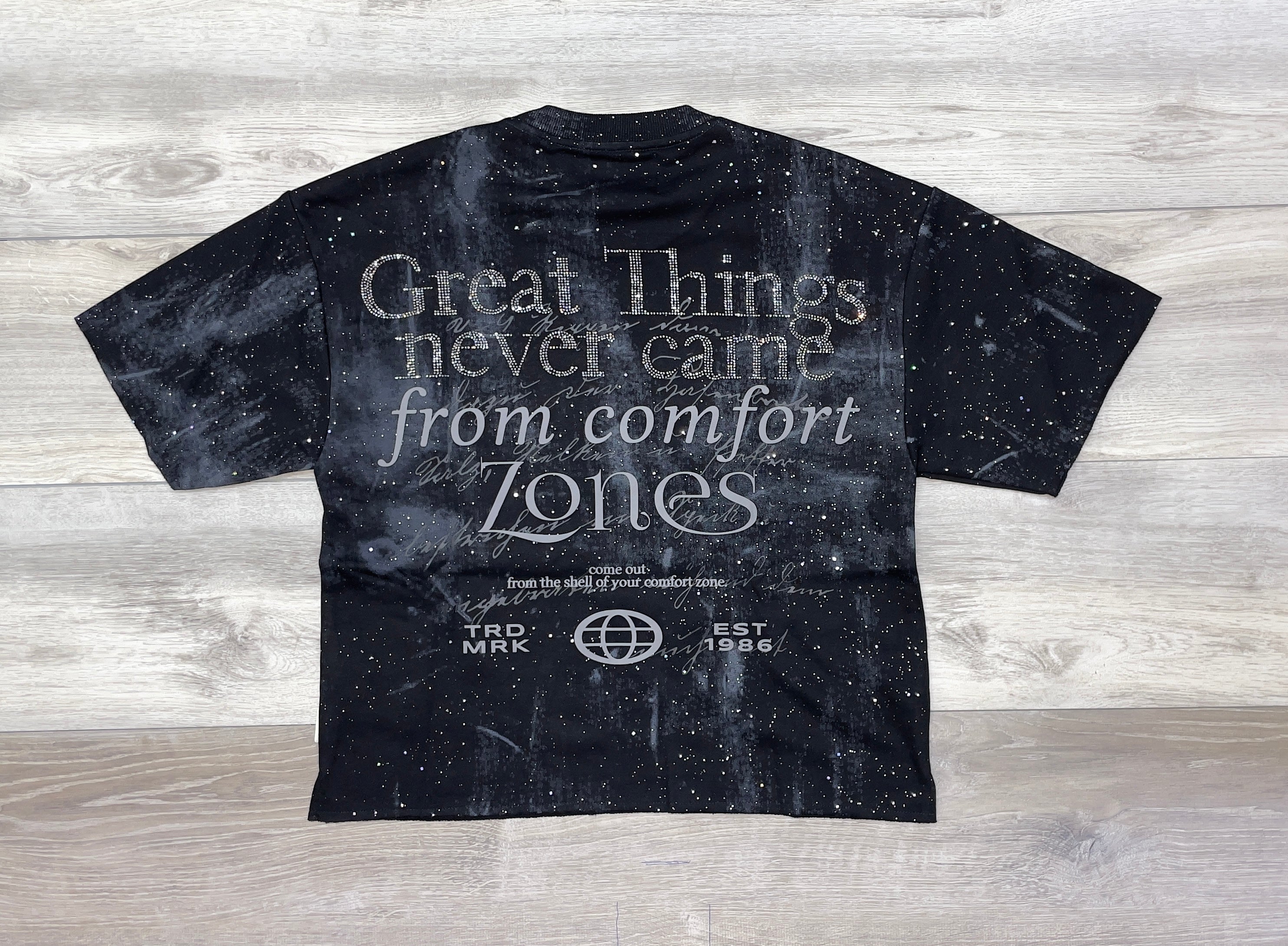 BKYS BLACK RHINESTONE GASLAND TEE