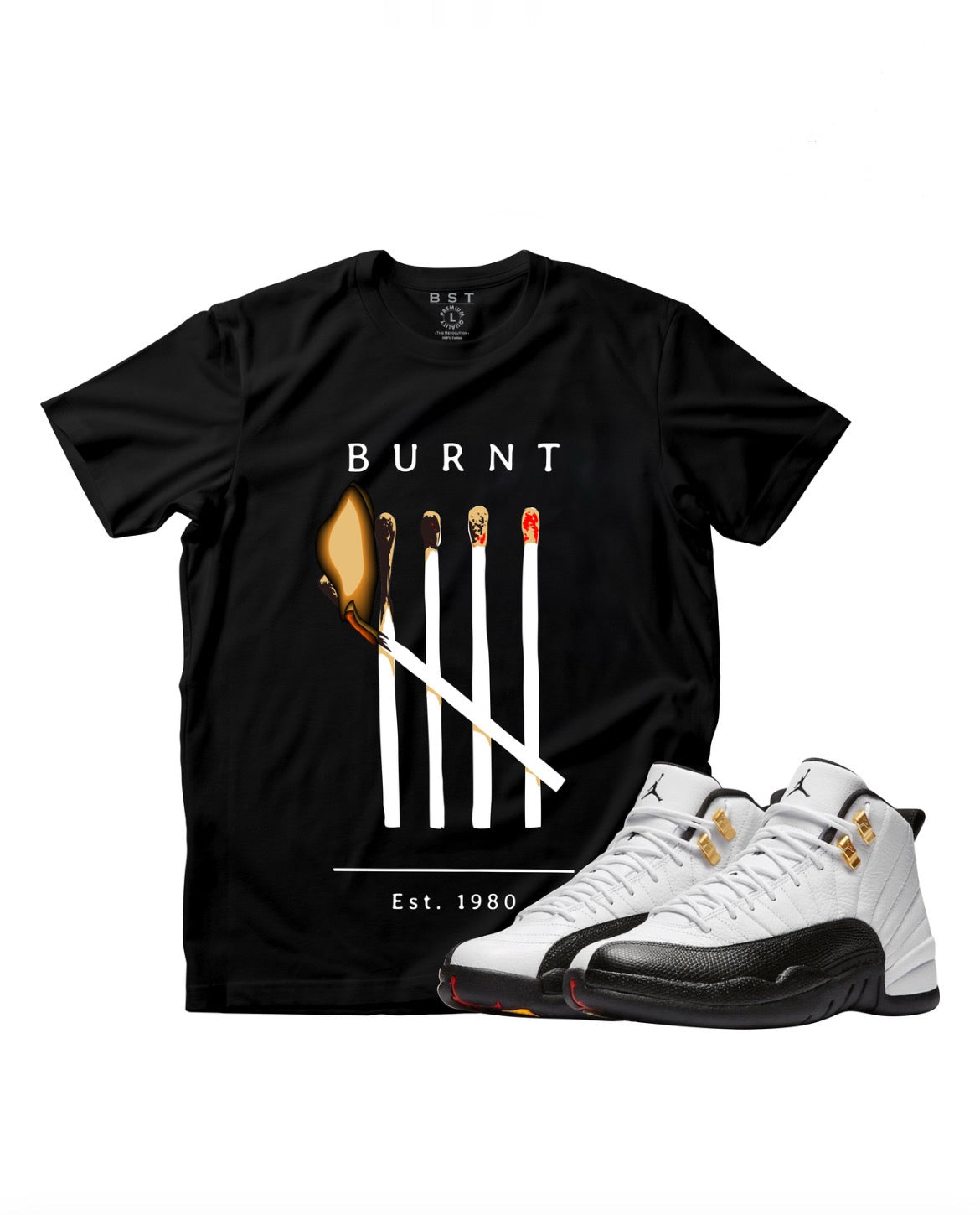 BLACK BURNT MATCHES GRAPHIC TEE