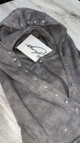 BKYS RHINESTONE GRAPHIC CROPPED HOODIE