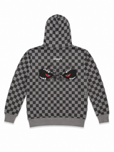 GEORGE V GREY & BLACK CHECKERBOARD SHARK HOODIE