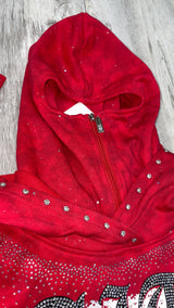 BKYS RHINESTONE GRAPHIC CROPPED HOODIE