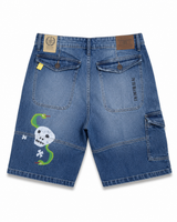 JORDAN CRAIG BLUE PATCH DENIM SHORTS