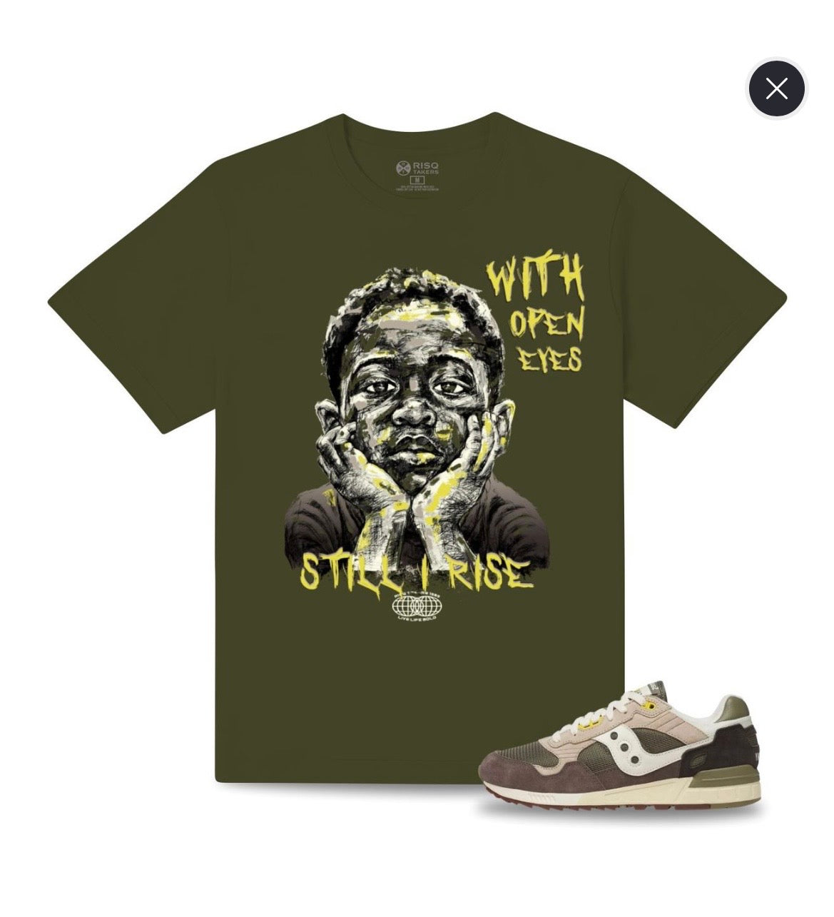 OLIVE GRAPHIC PRINT T-SHIRT