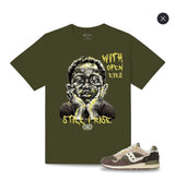 OLIVE GRAPHIC PRINT T-SHIRT