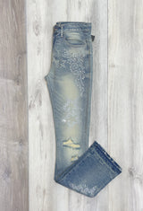 LIGHT BLUE STAR STUDDED JEANS