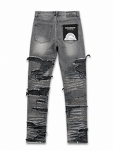 CONCEPT GREY DISTRESSED SCRIBBLE JEANS