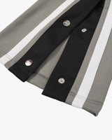 SNAP SIDE STRIPE TRACK PANTS – GREY