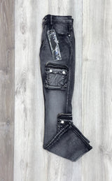 DARK GREY CARGO JEANS