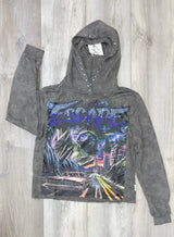 BKYS RHINESTONE GRAPHIC CROPPED HOODIE