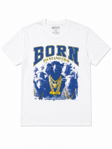 RISQ TAKERS – WHITE BLUE & GOLD SHEEP GRAPHIC TEE