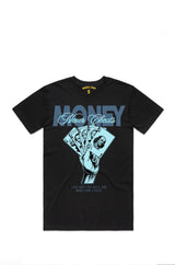 BLACK BLUE MONEY GRAPHIC TEE