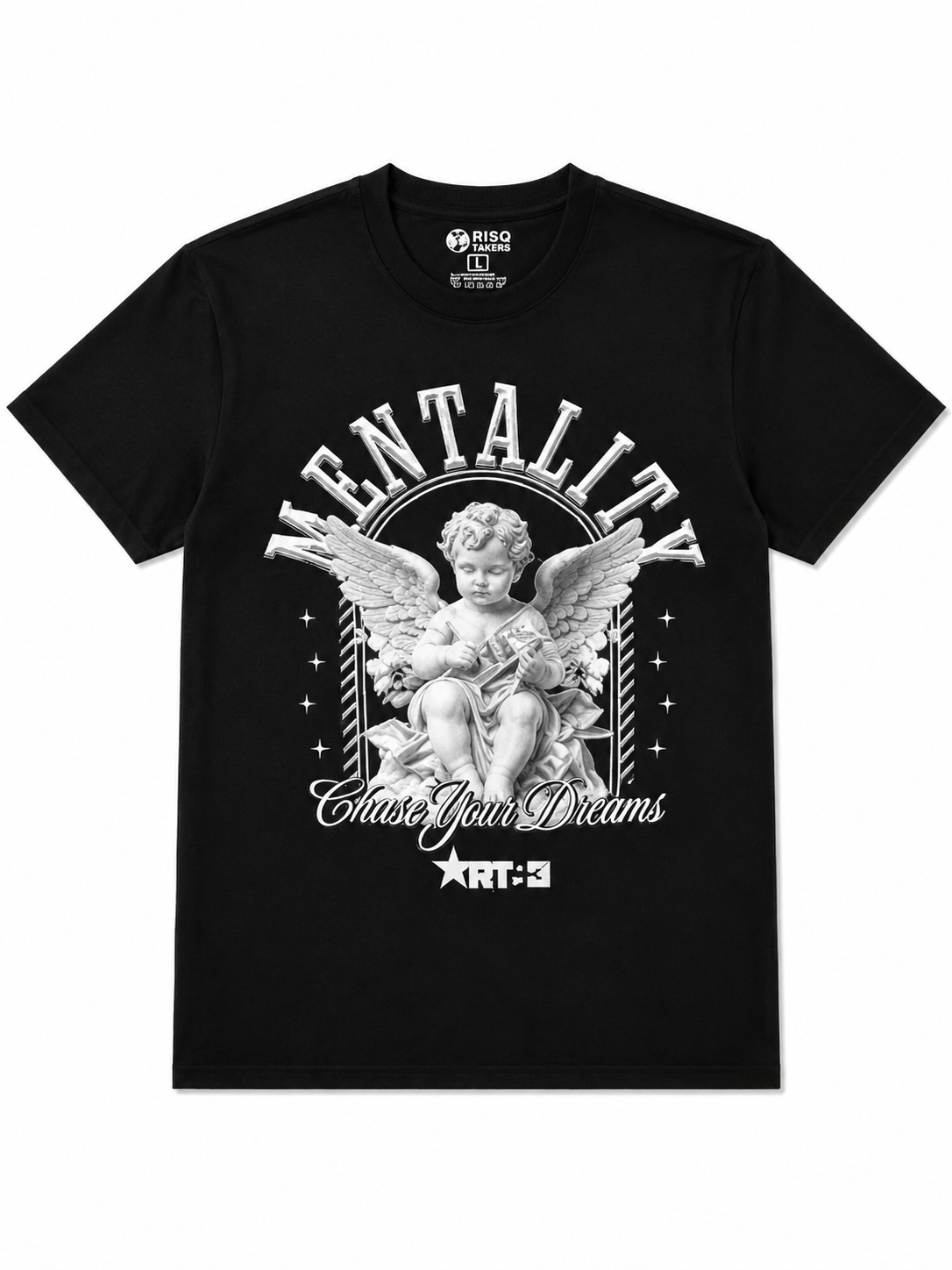 RISA TAKERS – BLACK MENTALITY GRAPHIC TEE