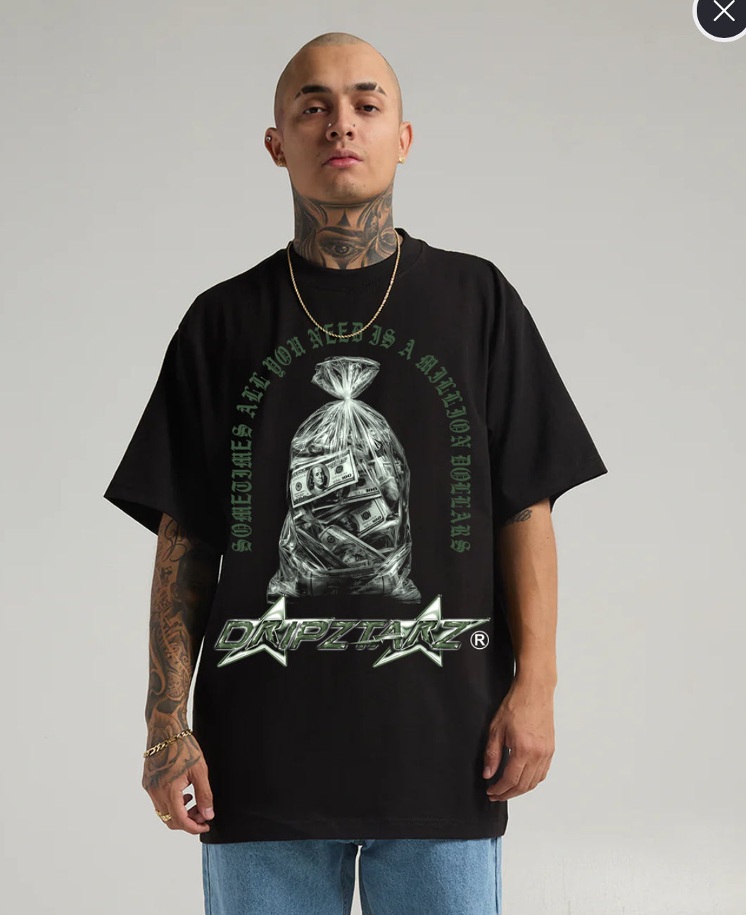 T-SHIRT (Black Money Bag Graphic)