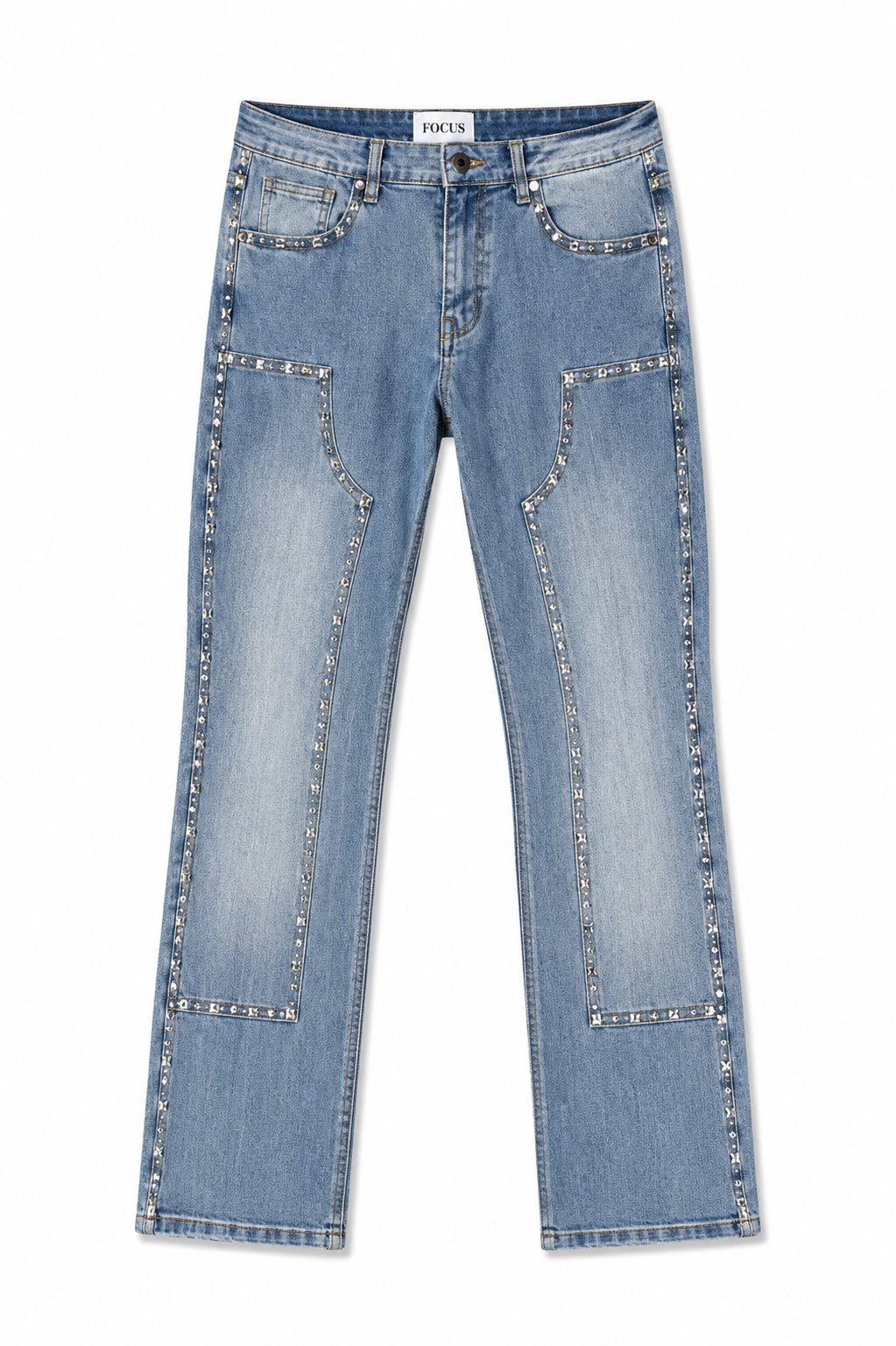Focus Light Wash Panel Denim Jeans