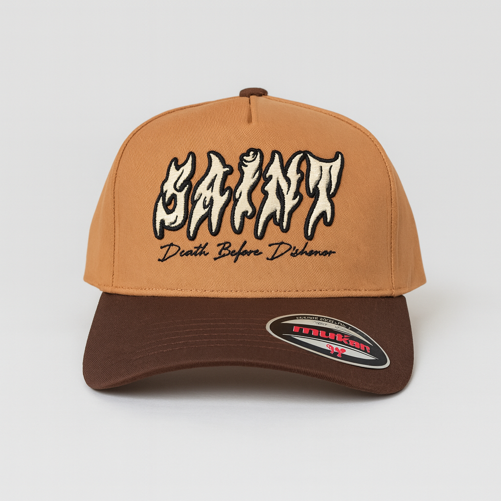 TAN & BROWN EMBROIDERY CAP