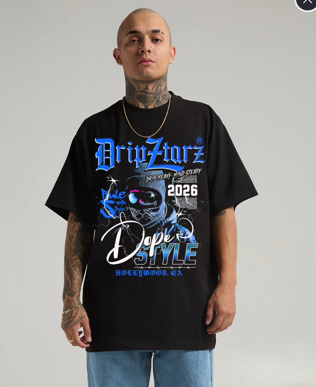 BLACK BLUE STREET GRAPHIC T-SHIRT