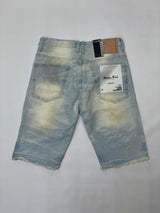 SMOKE RISE LIGHT WASH DISTRESSED DENIM SHORTS