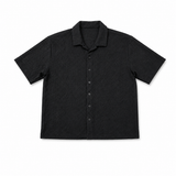 REASON BLACK TEXTURED BUTTON UP SHIRT