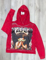 BKYS RHINESTONE GRAPHIC CROPPED HOODIE